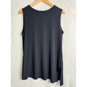 Clara Sun Woo Tank Top Asymmetrical Hem Black Small